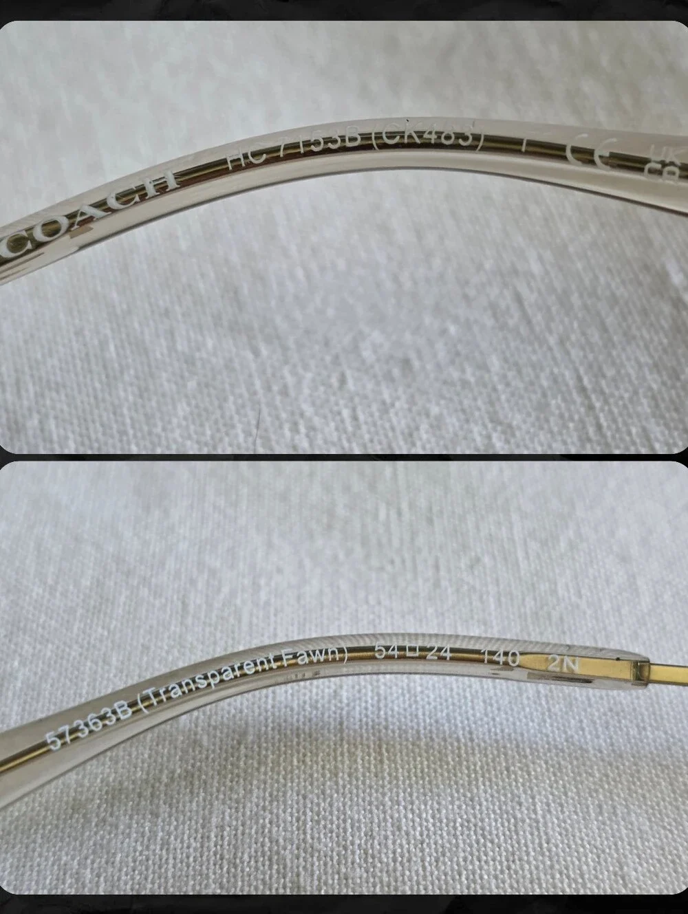 Coach CK483 Tea Rose Butterfly Oversized Square Sunglasses Clear Fawn NWOT